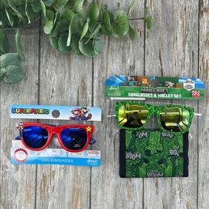 Nintendo Super Mario & Minecraft Red & Green Kids Sunglasses